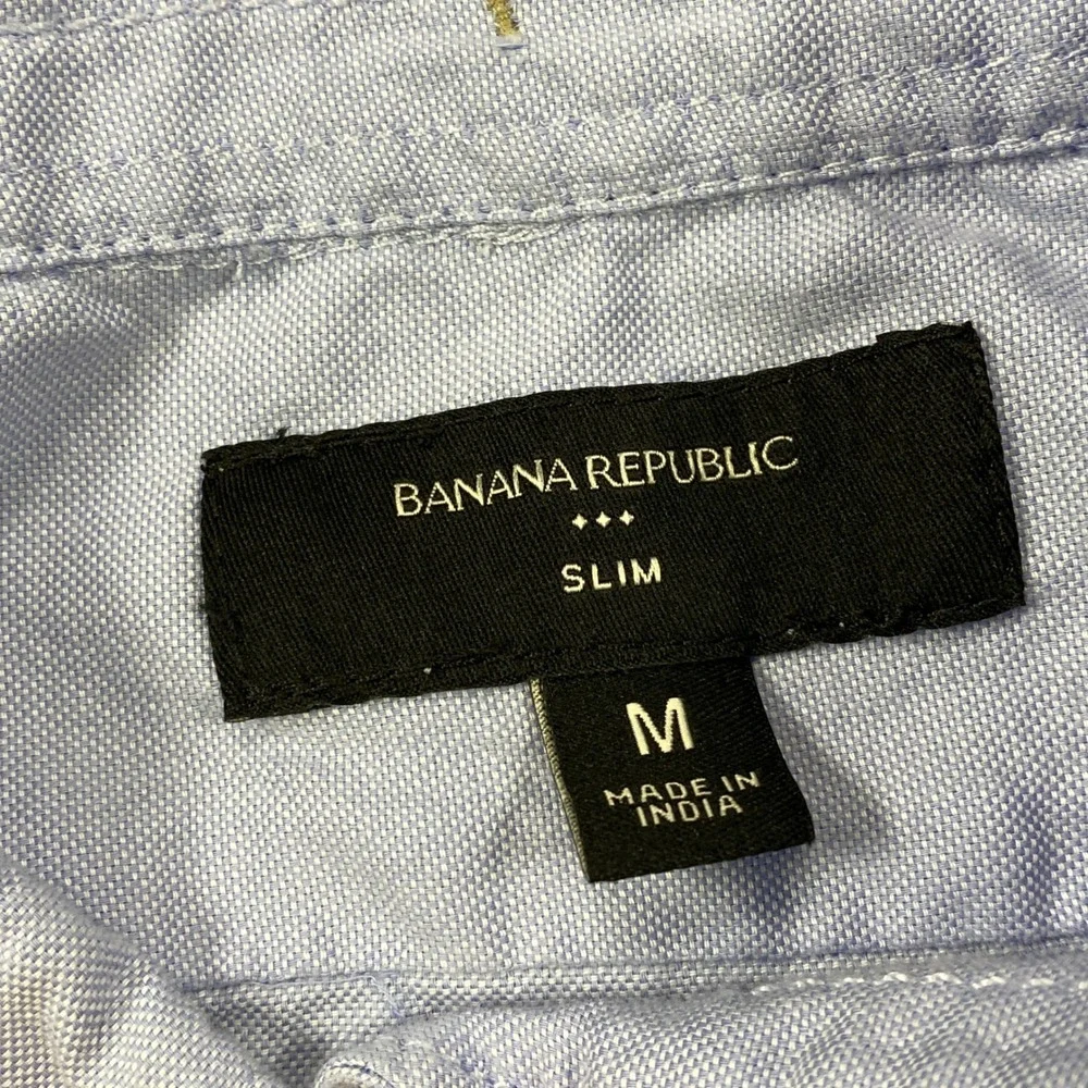 Banana Republic Oxford Shirt Mens Medium Slim Cotton Classic Light Blue Office